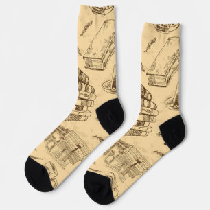 Book pattern socks