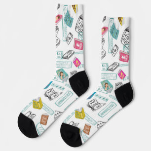 Book pattern socks