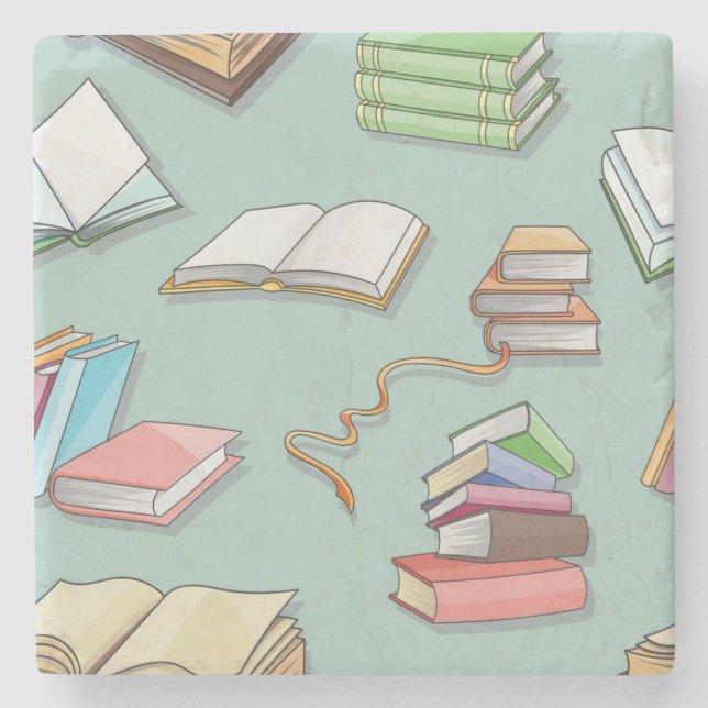 Book pattern stone coaster (Front)
