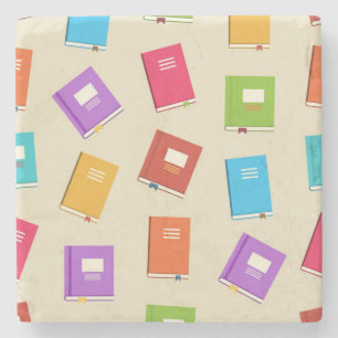 Book pattern stone coaster