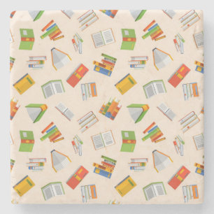 Book pattern stone coaster