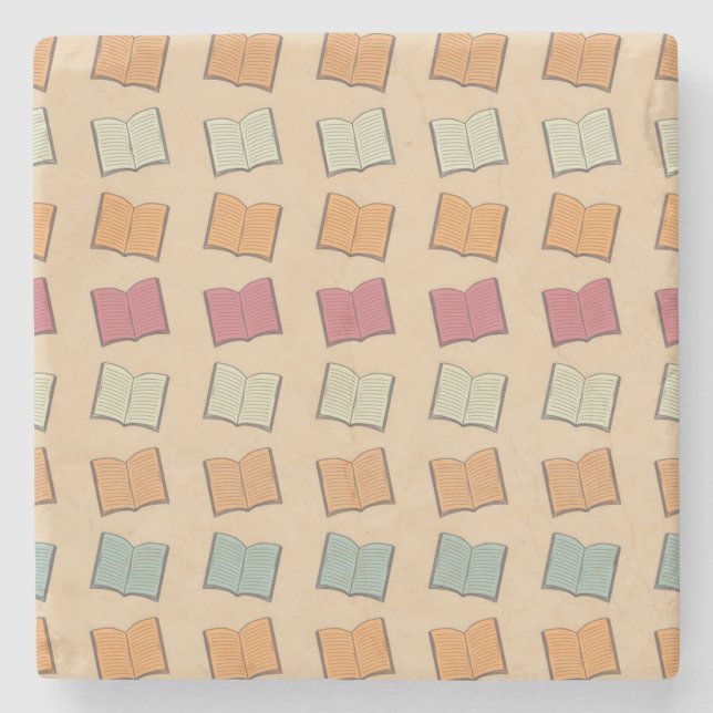 Book pattern stone coaster (Front)