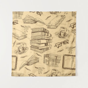 Book pattern tapestry