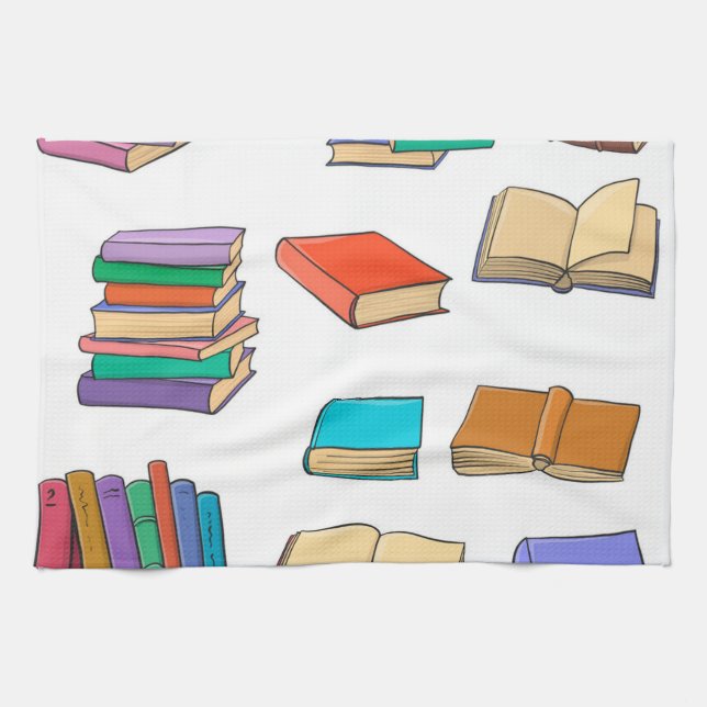 Book pattern tea towel (Horizontal)