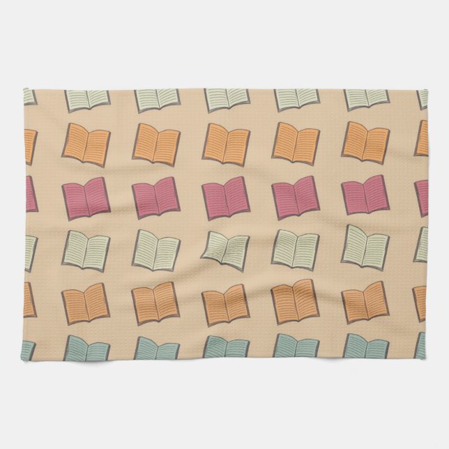 Book pattern tea towel (Horizontal)