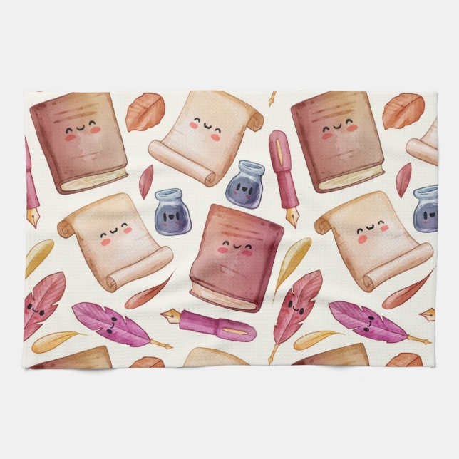 Book pattern tea towel (Horizontal)
