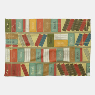 Book pattern tea towel