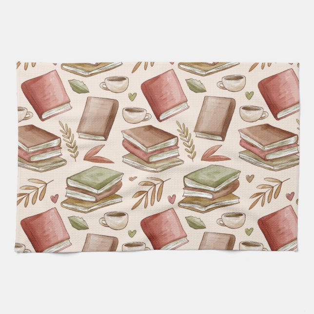 Book pattern tea towel (Horizontal)