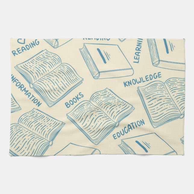 Book pattern tea towel (Horizontal)