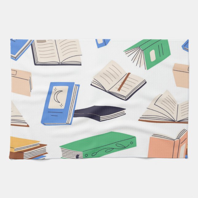 Book pattern tea towel (Horizontal)
