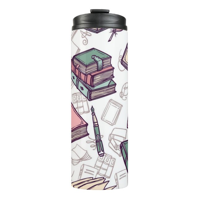 Book pattern thermal tumbler (Front)