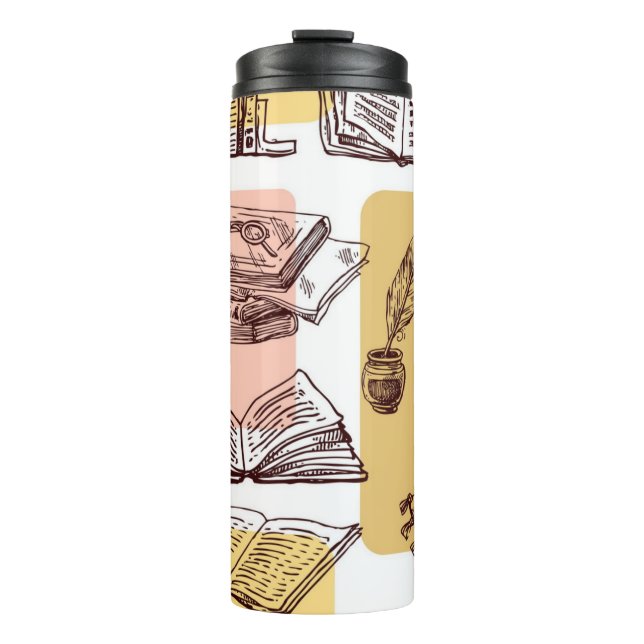 Book pattern thermal tumbler (Front)