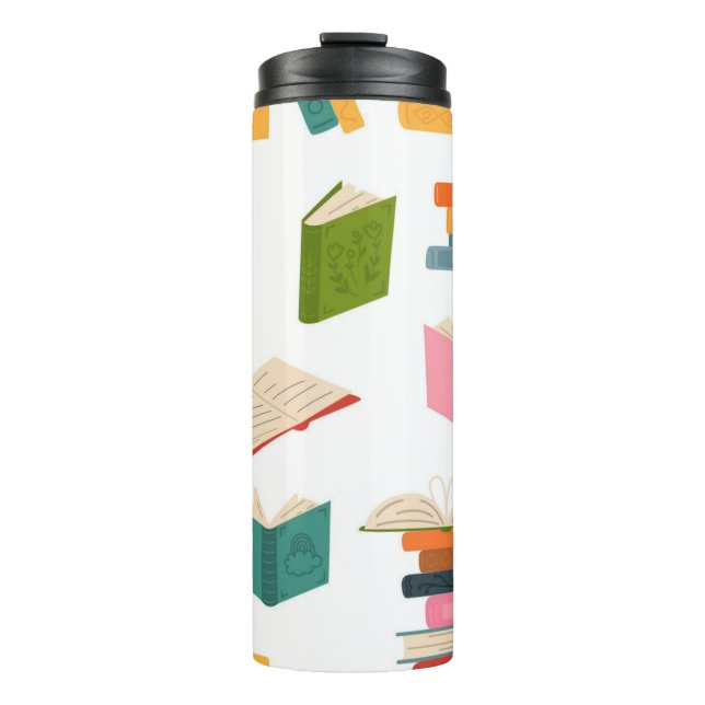 Book pattern thermal tumbler (Front)