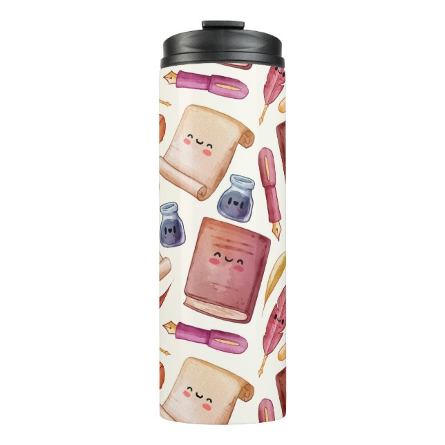 Book pattern thermal tumbler (Front)