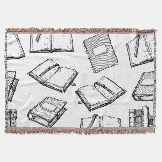 Book pattern throw blanket (Front)