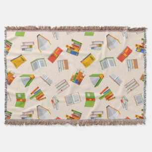 Book pattern throw blanket