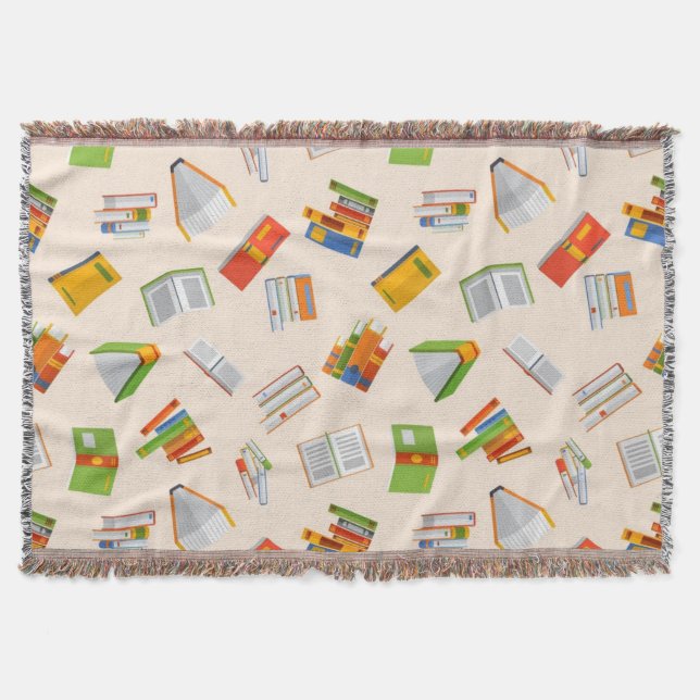 Book pattern throw blanket (Front)