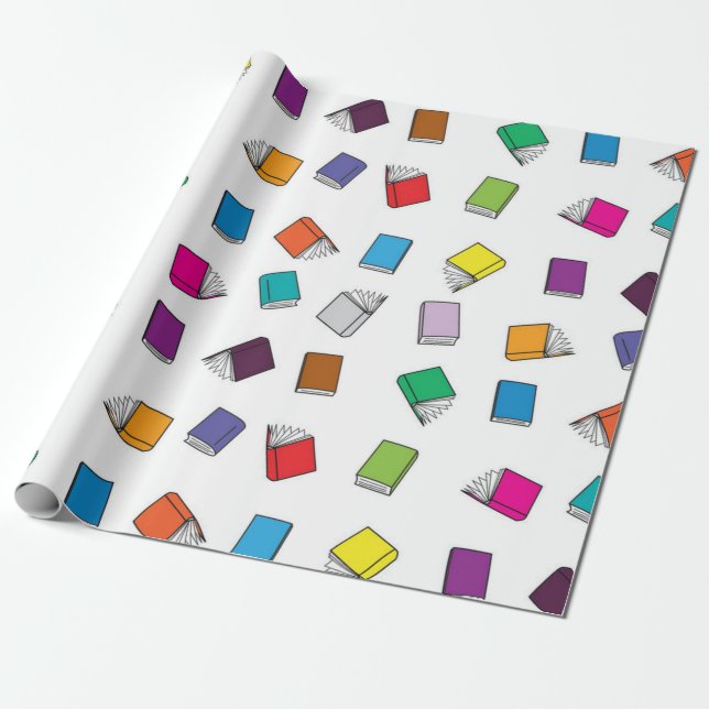 Book pattern wrapping paper (Unrolled)