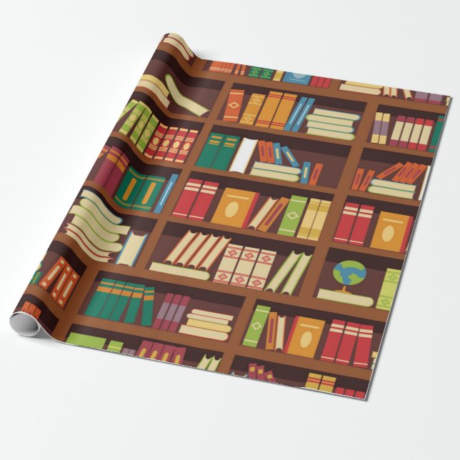 Book pattern wrapping paper (Unrolled)