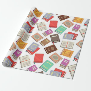 Book pattern wrapping paper
