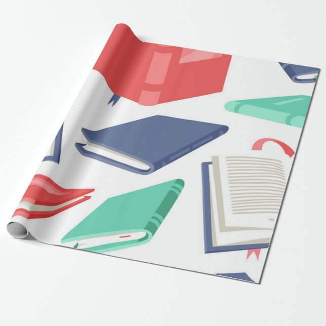 Book pattern wrapping paper (Unrolled)