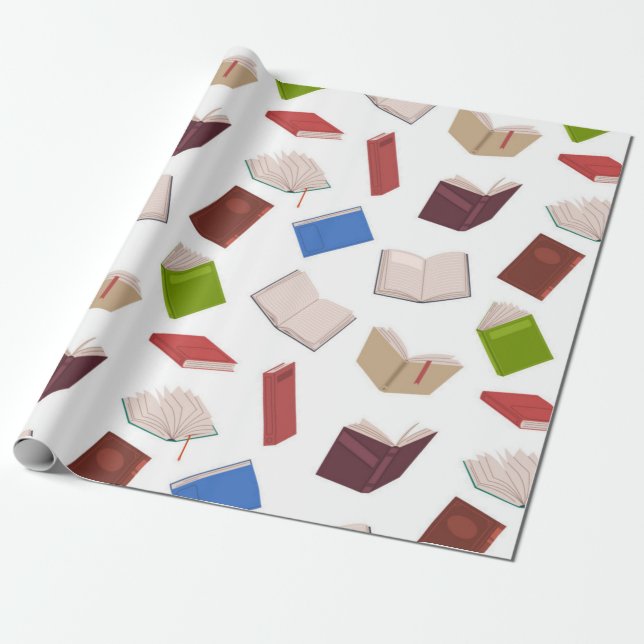 Book pattern wrapping paper (Unrolled)