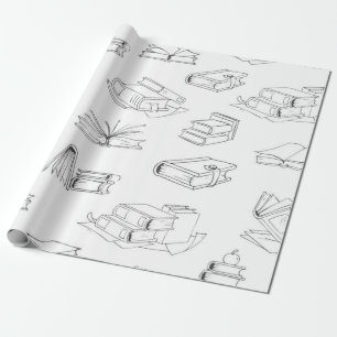 Book pattern wrapping paper