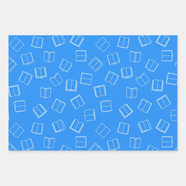 Book pattern wrapping paper sheet (Front)