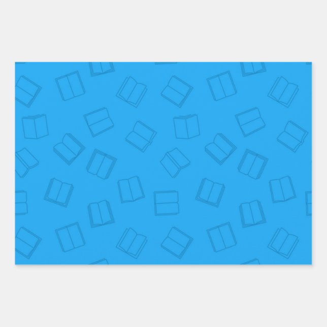 Book pattern wrapping paper sheet (Front)