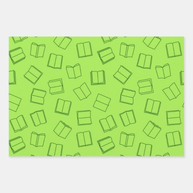 Book pattern wrapping paper sheet (Front)