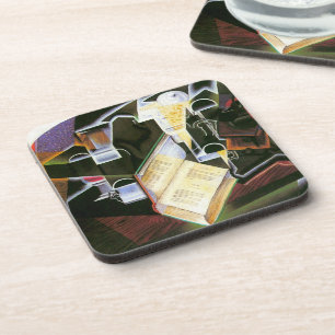 Book, Pipe and Glasses, Juan Gris, Vintage Cubism Coaster