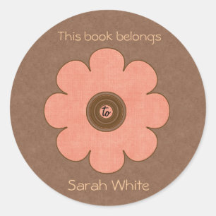 Book Plate Classic Round Sticker