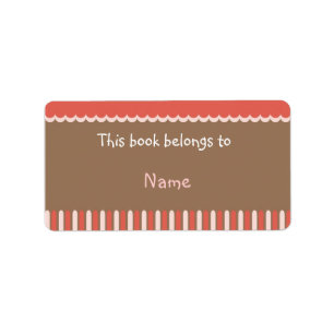 Book plate with colourful modern abstract shapes label