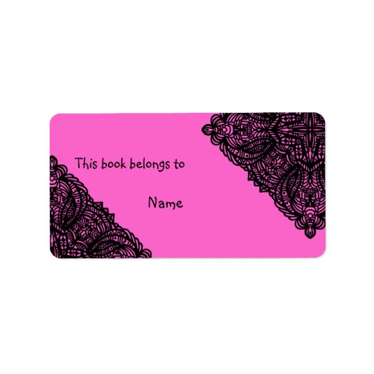 Book plate with doodle design address label