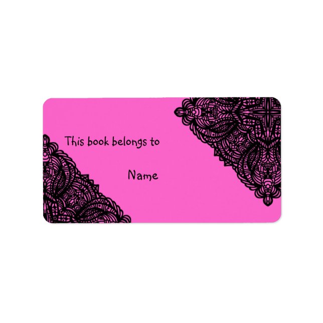 Book plate with doodle design label (Front)