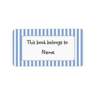 Book plate with modern blue stripes label