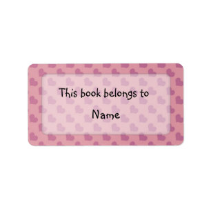 Book plate with modern colourful hearts label