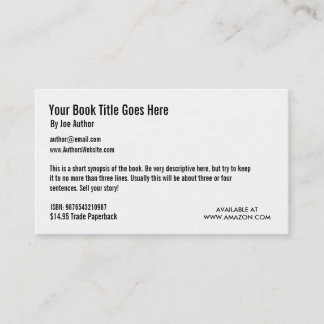 Book Promotion Business Card Template
