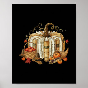 Book Pumpkin Fall Reading Thanksgiving Teacher Lib Poster