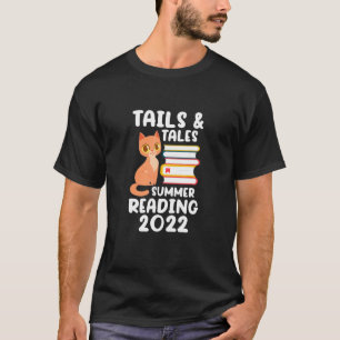 Book Reader Cat Books Tails & Tales Summer Reading T-Shirt