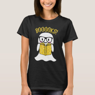 Book Reader Nerd Halloween Ghost Reading Book Libr T-Shirt