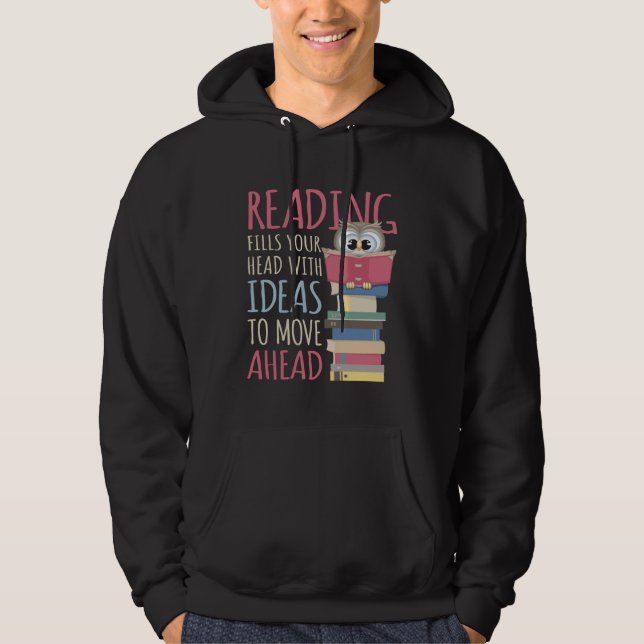 Book Reader Reading Library & Librarian Bookworm O Hoodie (Front)