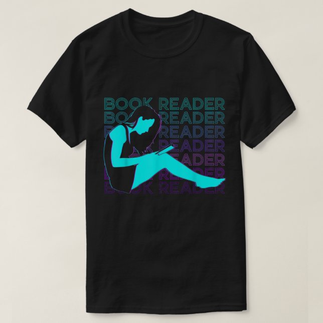 Book Reader Retro T-Shirt (Design Front)