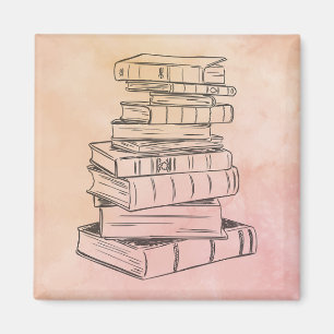 Book Reader Vintage Watercolor Library Teacher  Magnet