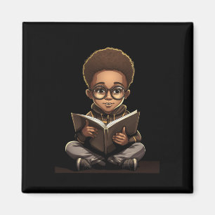 Book Reading Afro African American Reader Bookworm Magnet