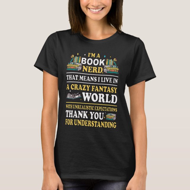 book reading bookworm library books librarian  1 T-Shirt (Front)