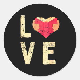 Book Reading Bookworm Valentines Day Gift Reading Classic Round Sticker