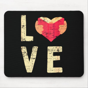 Book Reading Bookworm Valentines Day Gift Reading Mouse Pad