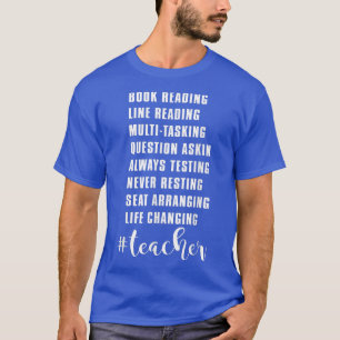 Book Reading Line Reading Teacher Funny Teacher T-Shirt
