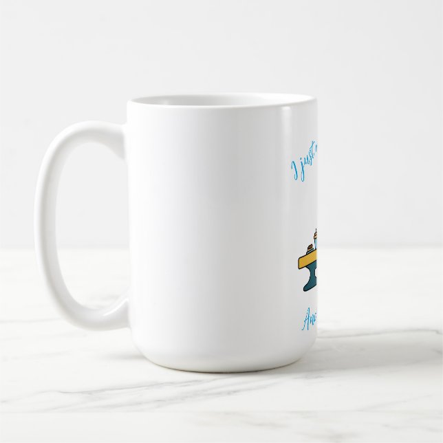 Book reading monster in a cafe coffee mug (Left)